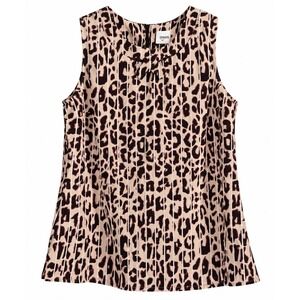 CAbi Ginger Top Style 3070 Medium Leopard Cheetah Print Blouse Quiet Luxury